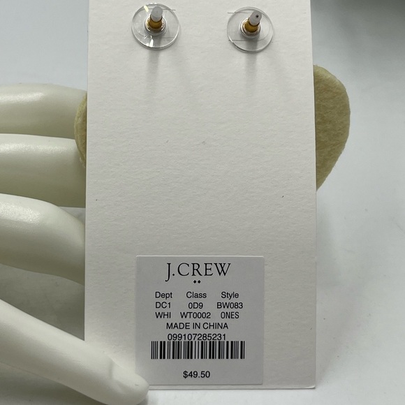 J. Crew‎ Factory Beaded Heart Statement Earrings in Pearl Multi Gold Plated New - Picture 6 of 8